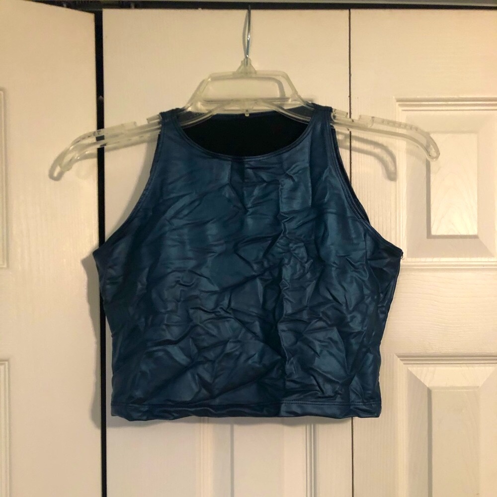 American Apparel Blue Metallic Tank
